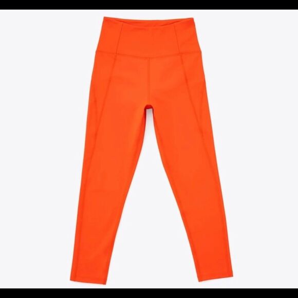 Girlfriend Collective tart orange crop leggings - Picture 3 of 8